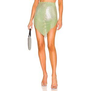 Poster Girl The Sana Mini Skirt in Ultra Serpentine Green Metal